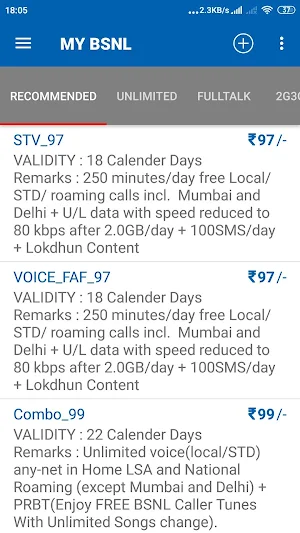 My BSNL App Screenshot 2