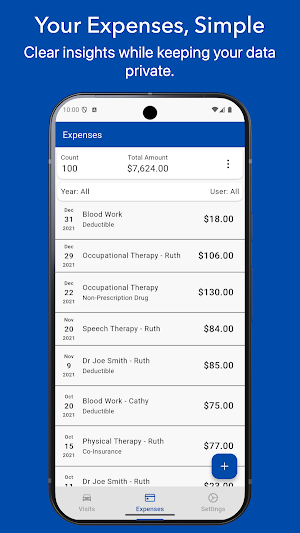 Medical Expenses Log Screenshot 2