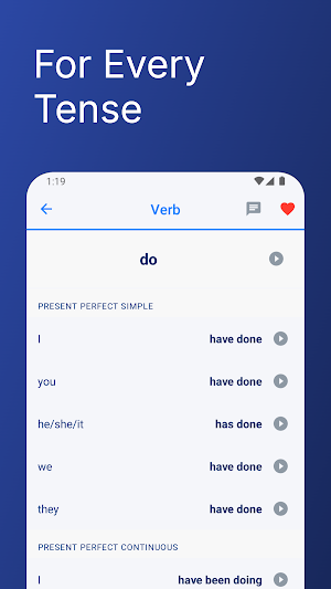 English Verb Conjugations Screenshot 2