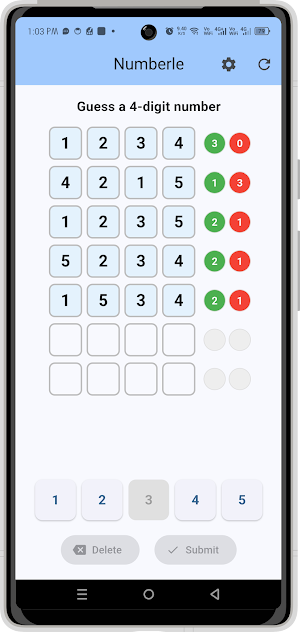 Numberle: Guess the Number Screenshot 3