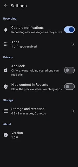 Kepta - Message Archive Screenshot 1