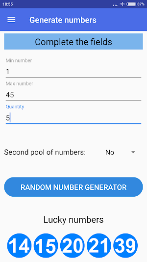 Random Number Generator Screenshot 1
