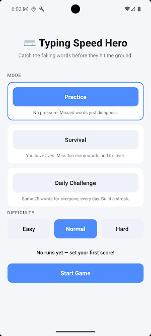 Typing Speed Hero Screenshot 1