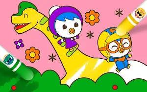 Pororo Dinosaur Sketchbook - Kids Painting Screenshot 2