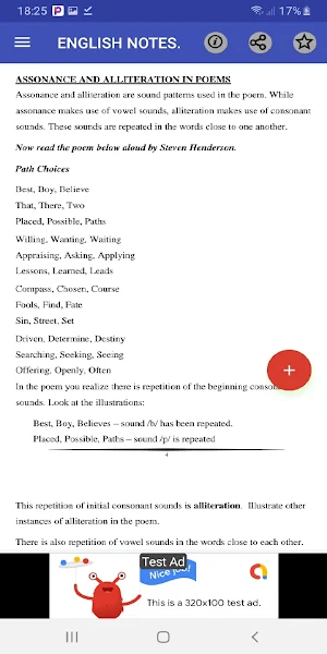 English: form 3 notes. Screenshot 1