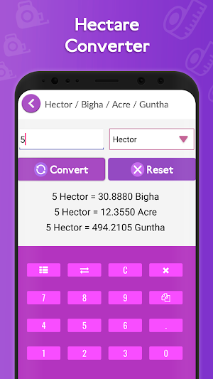 Hectare, Acre , Bigha , Guntha Converter Screenshot 0