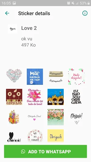 figurinhas de Obrigado WAstickerApp Screenshot 2