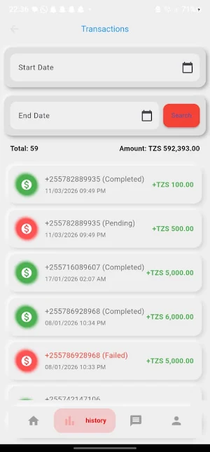 Malipo Mtandao Screenshot 1