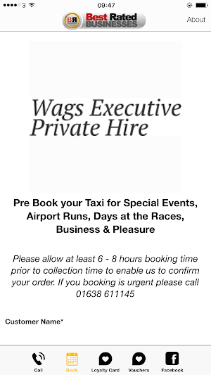 Wags Executive Private Hire Screenshot 1