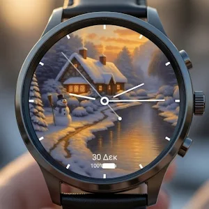 Snowfall Analog Watch Face Screenshot 2
