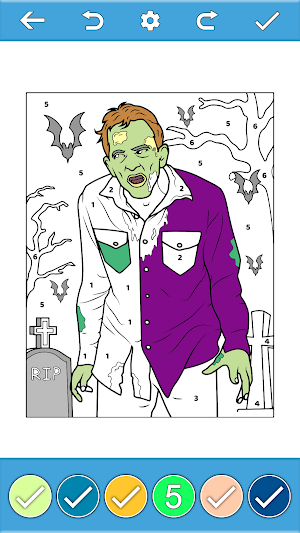 Halloween Coloring By Number Screenshot 1