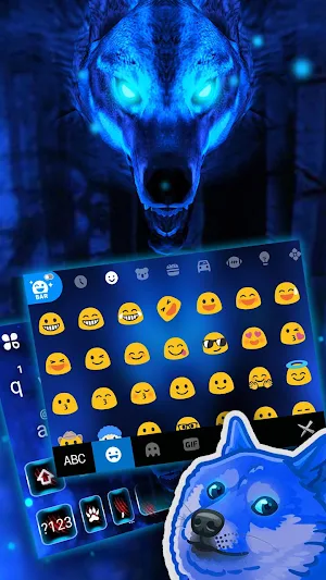 Ice Wolf 3D Keyboard Theme Screenshot 2