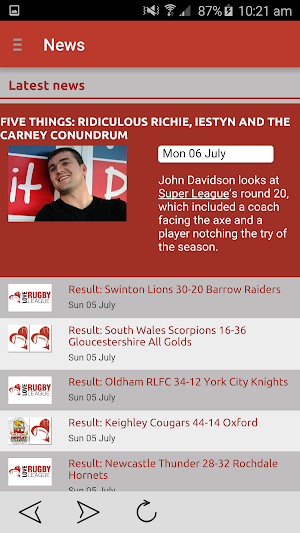Love Rugby League. Screenshot 1
