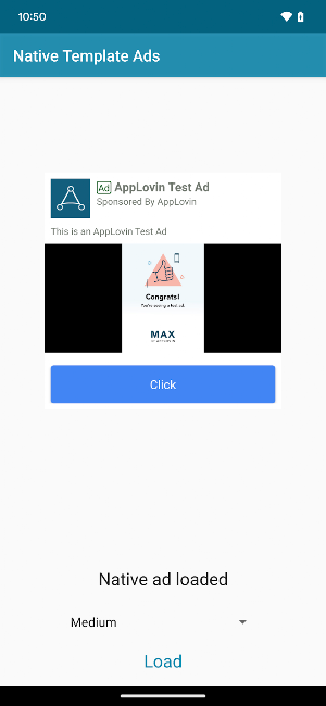 AppLovin Exchange Test App Screenshot 2