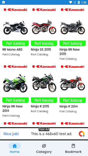 Kawasaki Motor Parts Catalog Screenshot 1