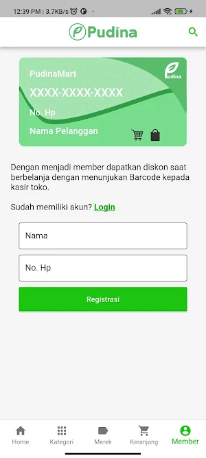PudinaMart Screenshot 1