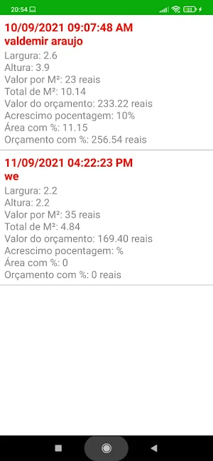 Metro quadrado calc Screenshot 2
