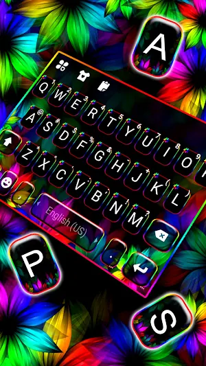 Neon Sunflowers Keyboard Background Screenshot 1