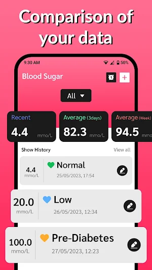 Blood Sugar Diabetes Tracker Screenshot 1