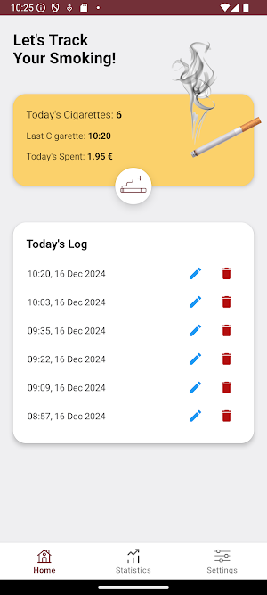 Cigarette counter and tracker Screenshot 1