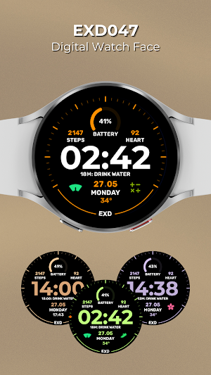 EXD047: Digital Watch Face Screenshot 0