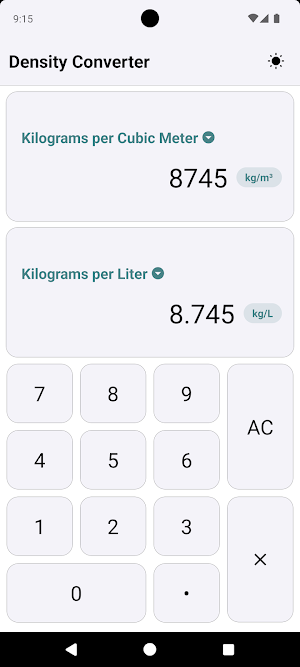 Density Converter Screenshot 2
