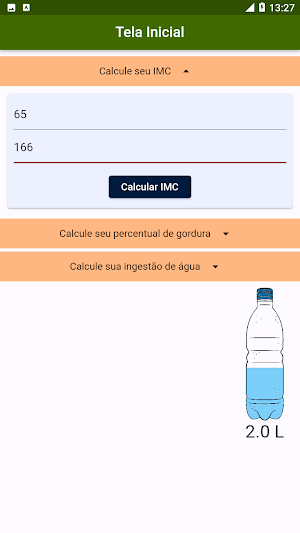 IMC, gordura no corpo e água Screenshot 1