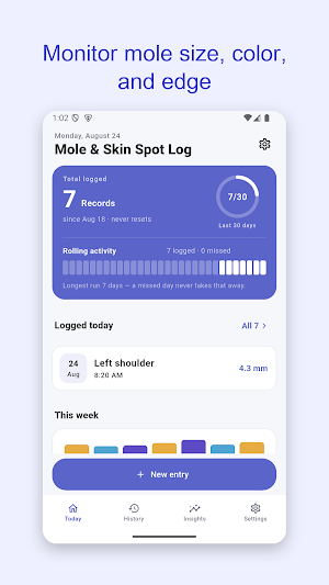 Mole & Skin Spot Log Screenshot 0