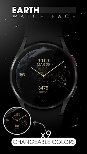 Earth analog watch face Screenshot 2