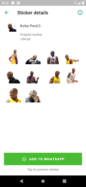 Kobe Bryant Stickers for Whats Screenshot 3