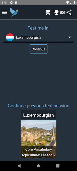 Luxembourgish Language Tests Screenshot 0