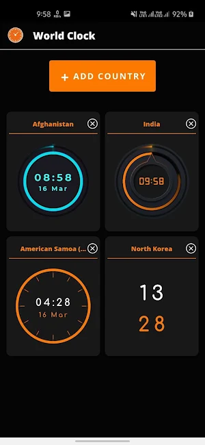 World clock widgets Screenshot 1