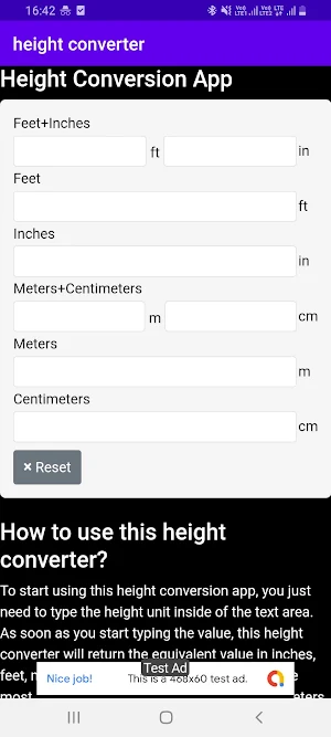 Height Converter Screenshot 0