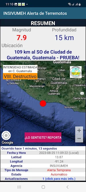 INSIVUMEH Alerta de Terremotos Screenshot 3