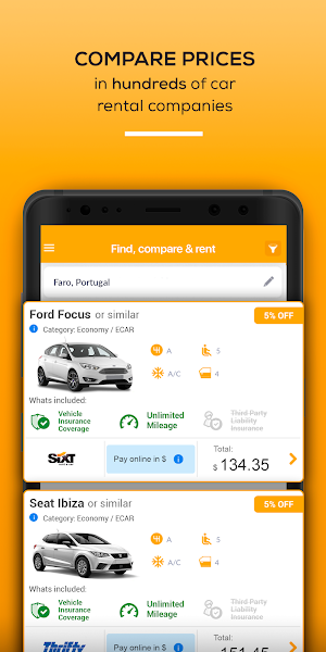 Rentcars.com: Car rental Screenshot 2