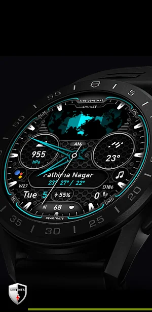 World Time Map Watchface 020 Screenshot 1