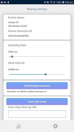 IoT-TICKET Mobile Sensor Screenshot 2