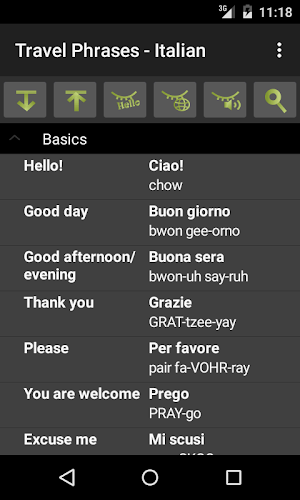 Travel Phrases - Italian Screenshot 0
