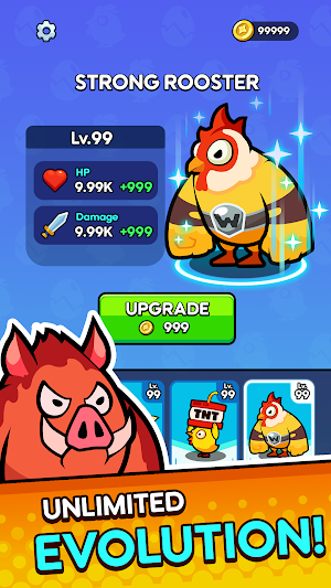 Chicken Defense: Puzzle RPG Screenshot 2