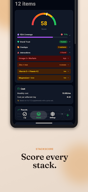 Biostacks: Supplement Tracker Screenshot 3