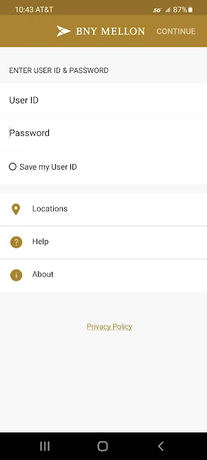 BNY Mellon Business Banking Screenshot 0