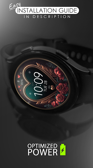 Love Rose digital watch face Screenshot 1
