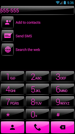 Dialer Gloss Black Pink Theme Screenshot 3