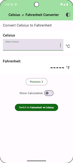 Celsius-Fahrenheit Converter Screenshot 0