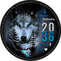 Blue Wolf Watch Face Wear Os