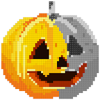 Halloween Pixel Art:Paint by Number, Coloring Book