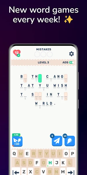 Cryptogram - Mega Words Screenshot 2