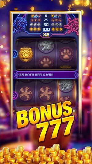 Twin Claw Neon Slots Screenshot 2