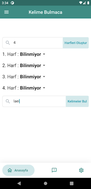 Harften Kelime Türetme Screenshot 3