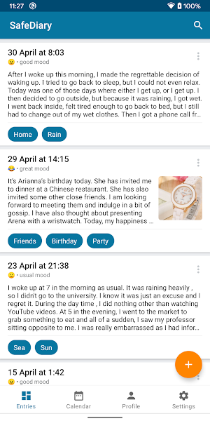 SafeDiary - your personal diary Screenshot 0